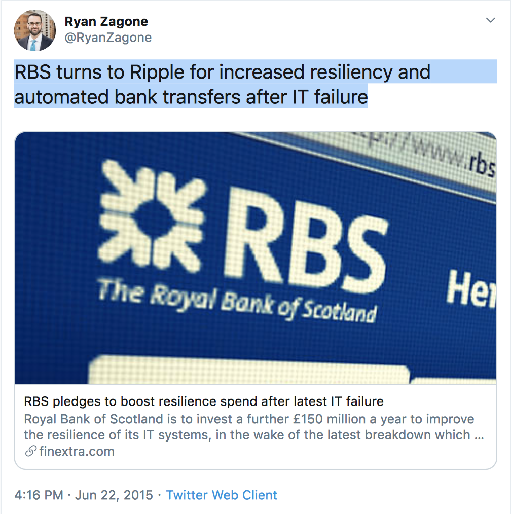 The Royal Bank of Scotland (RBS) is a Ripple’s Customer. Find Out!