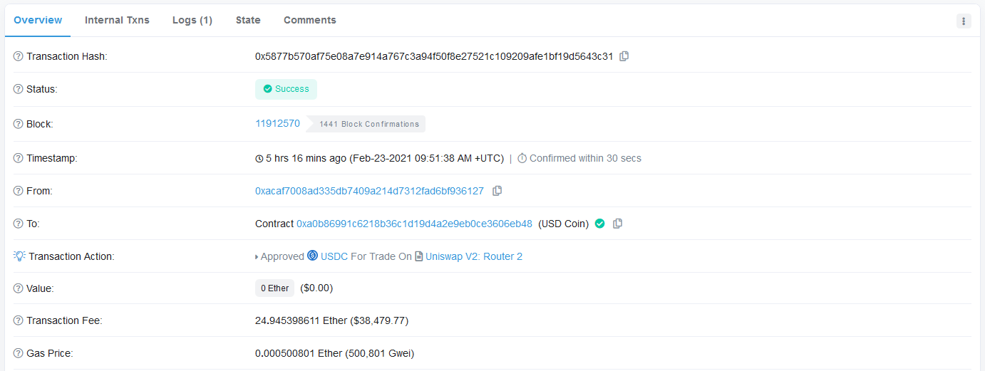 Someone Just Paid $38,500 worth of ETH on Ethereum Network in a Single Transaction