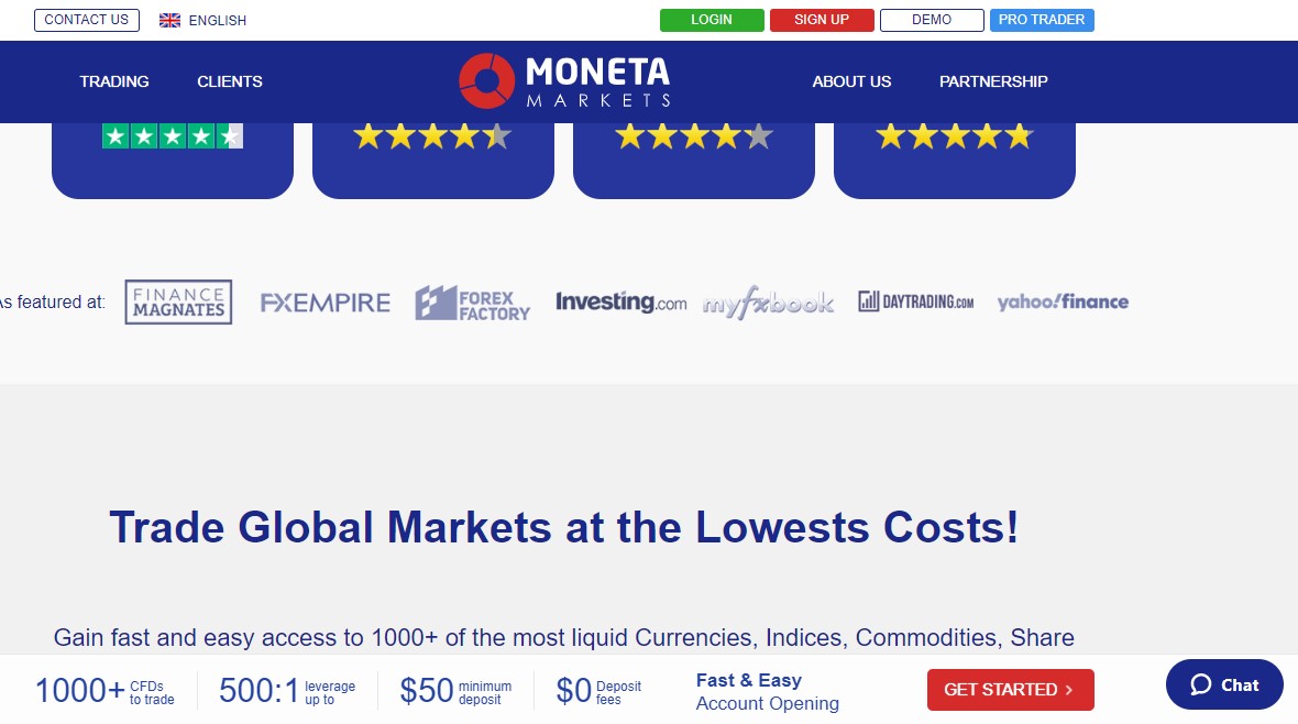 Moneta Markets Website