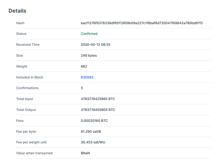 Bitcoin Whale Moved 47,835 BTC worth $417M in Block 630,082 with $1.78