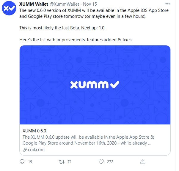 XRP Wallet XUMM Releases ‘Last Beta’ with Improvements, New Features, and Fixes