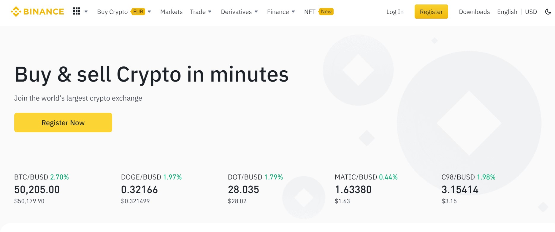 Binance website