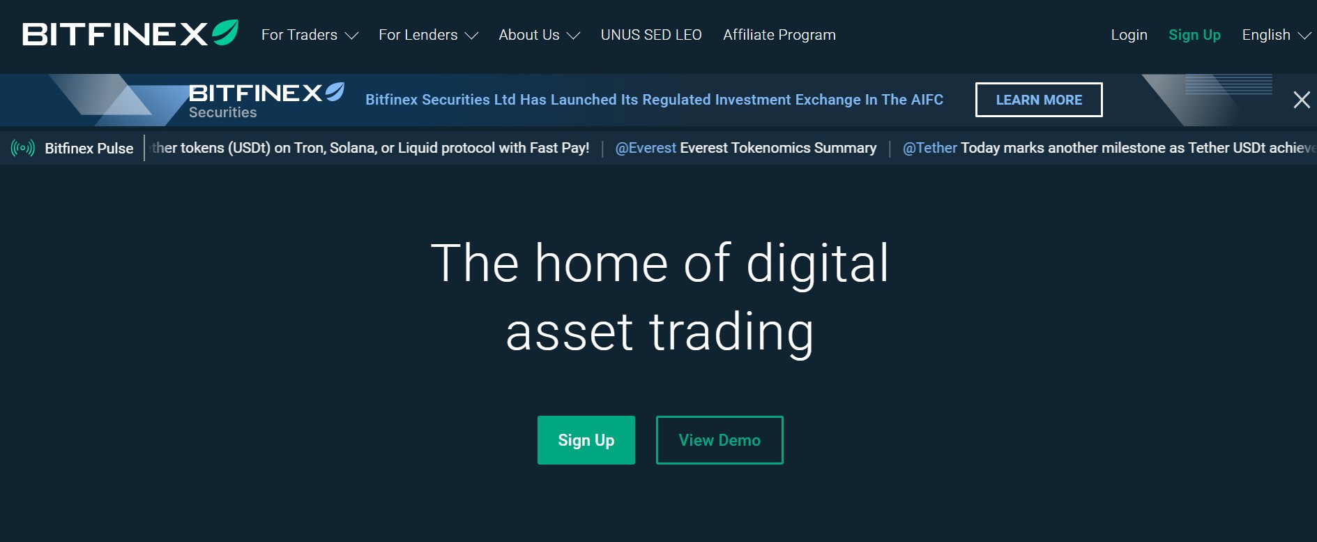 Bitfinex website