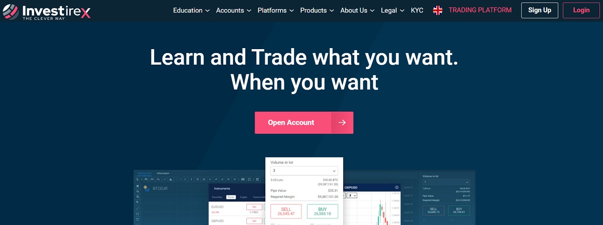 Investirex homepage