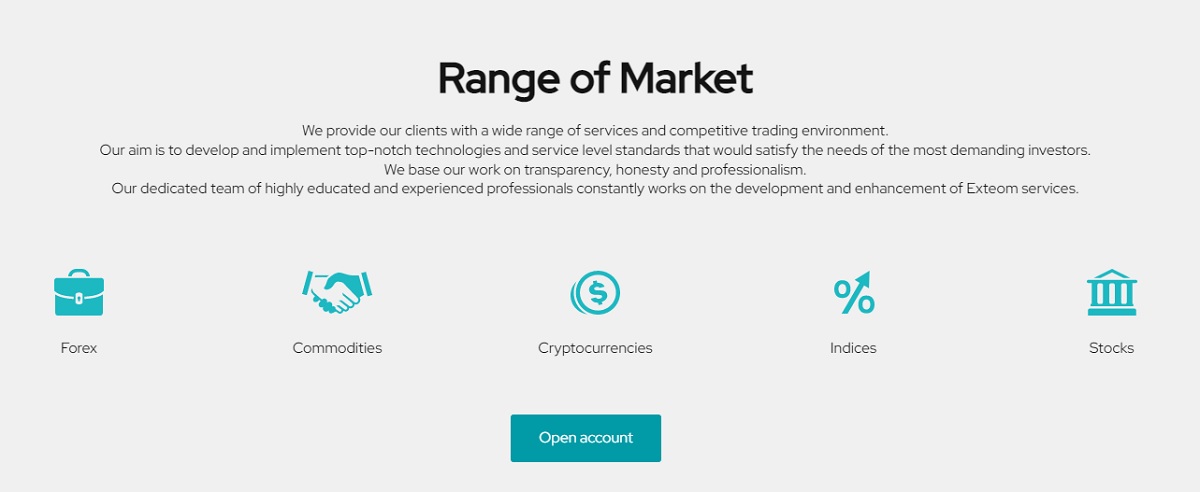 Exteom assets of trading