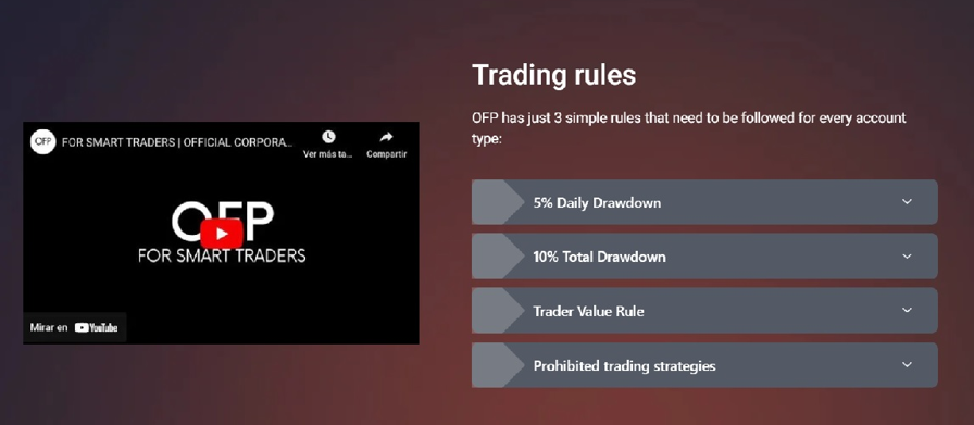 OFP Funding trading rules