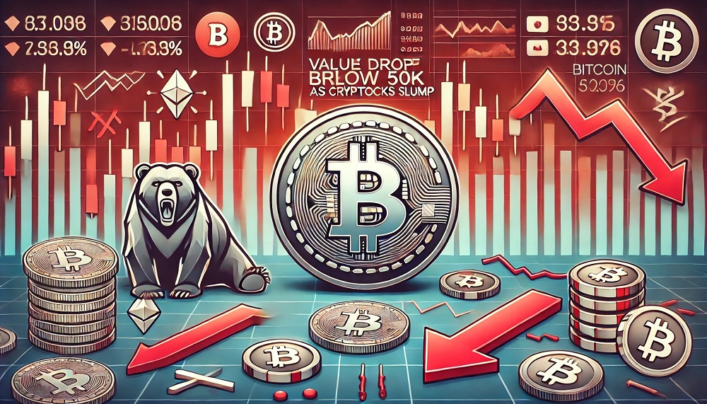 Bitcoin Value Drop Below 50K as Crypto Stocks Slump