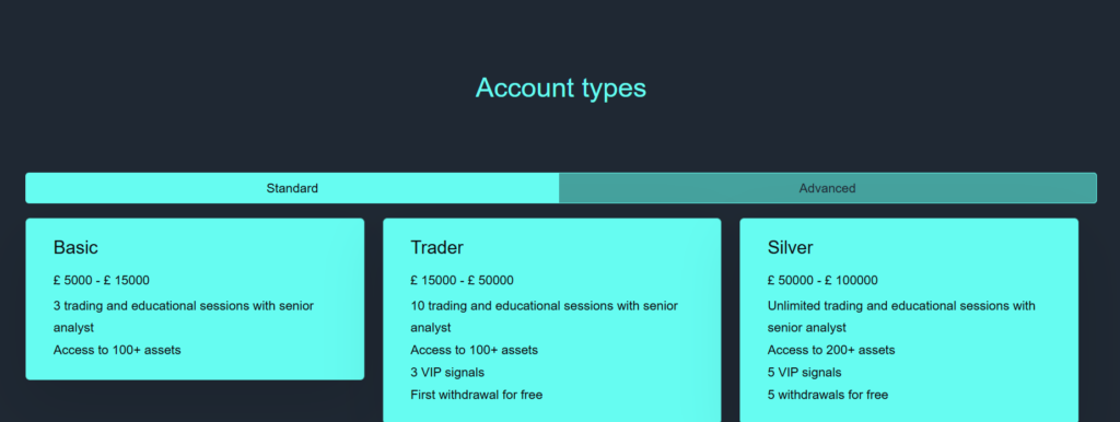WS Group account types WS Group account types